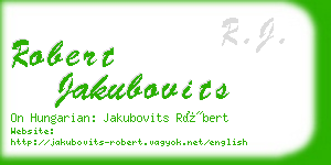robert jakubovits business card